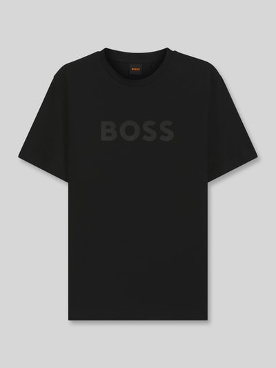 BOSS Orange regular fit T-shirt van puur katoen model 'TE_LOGO' Zwart - 2