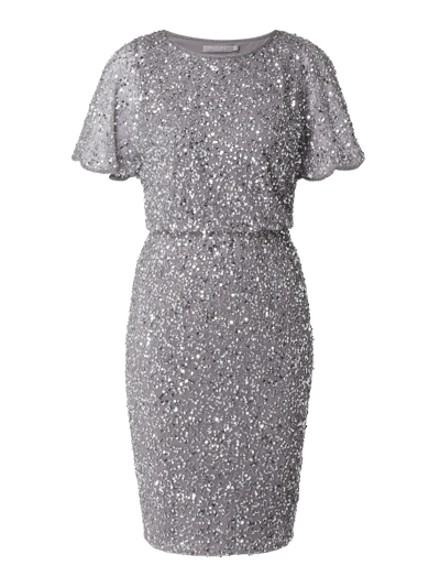 Christian Berg Cocktail Cocktailkleid aus Mesh mit Pailletten  Silber 2