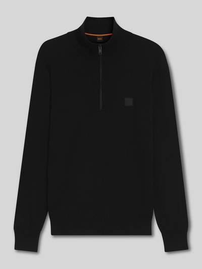 BOSS Orange Regular Fit Troyer aus Baumwoll-Kaschmir-Mix Modell 'KANOBIX_S' Black 2
