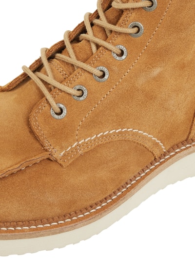 Selected Homme Boots aus Veloursleder Modell 'Teo' Cognac 2