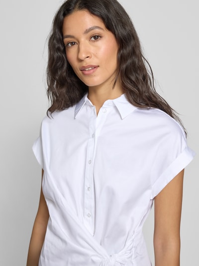Milano Italy Relaxed Fit Bluse mit Knotendetail Offwhite 3
