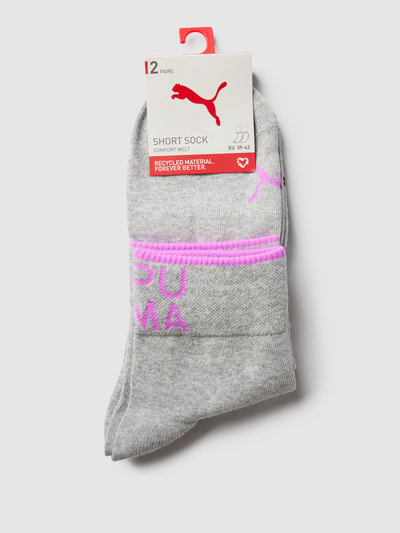 Puma Socken im 2er-Pack Modell 'PLACED LOGO SHORT SOCK 2P' Hellgrau Melange 3