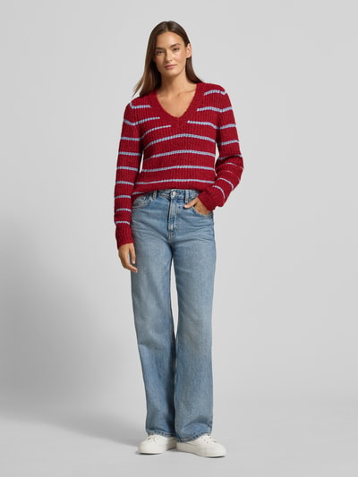 VERO MODA Regular fit gebreide pullover met wol, model 'AWESOME' Bordeaux - 1
