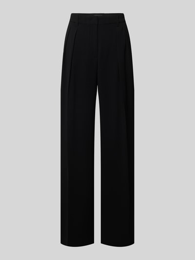 Marc Cain Wide leg stoffen broek met bandplooien Zwart - 2