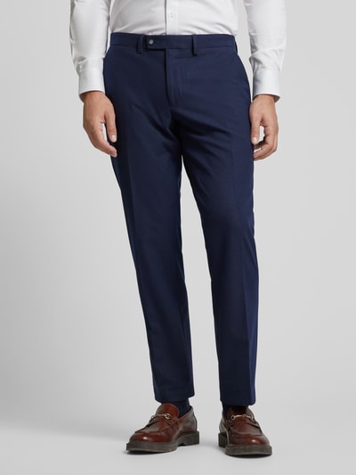 Christian Berg Men Regular fit pantalon met persplooien Donkerblauw - 4