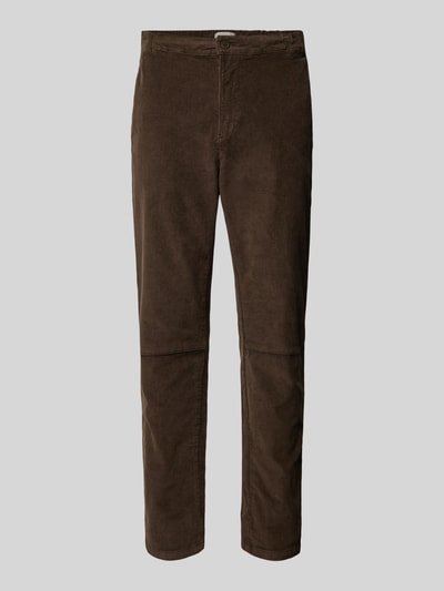 Blend Regular fit broek van corduroy Middenbruin - 1