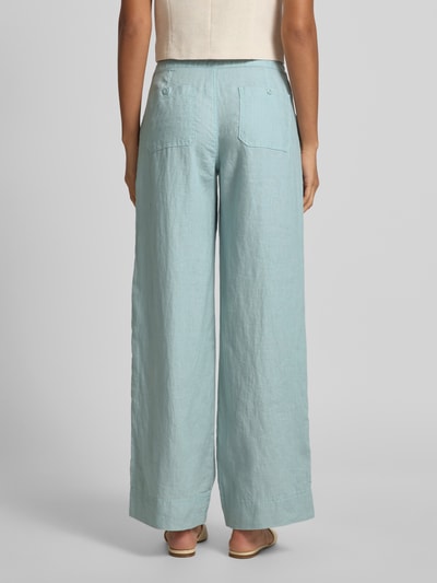 Lauren Ralph Lauren Spodnie lniane o luźnym kroju z elastycznym pasem model ‘JOVONIE’ Jasnoniebieski 5