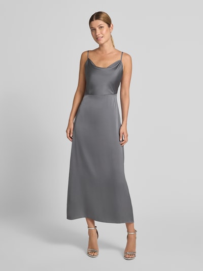 VILA Abendkleid aus Satin Modell 'RAVENNA' Hellgrau 4
