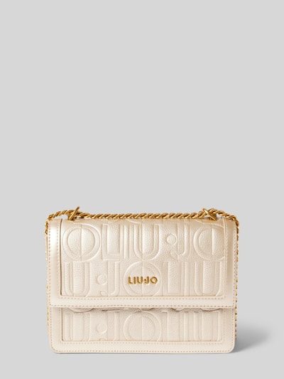 Liu Jo White Handtasche mit Label-Applikation Modell 'ADONIDE' Gold 2