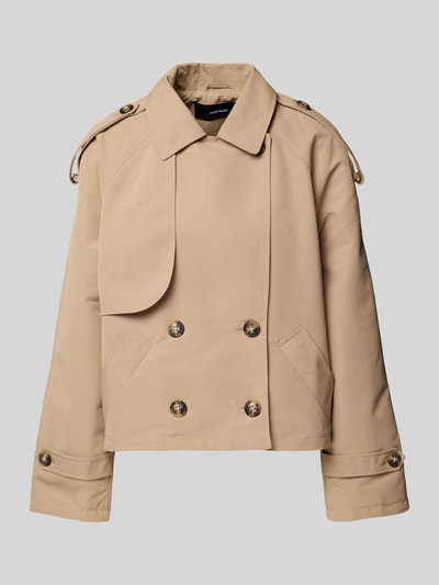 Vero Moda Regular Fit Trenchcoat mit verkürztem Schnitt Modell 'CHLOE' Hellbraun 2