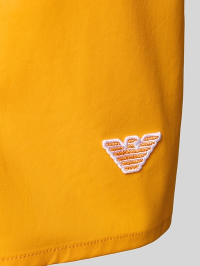 Emporio Armani Straight Fit Badeshorts mit Logo-Detail Orange 2