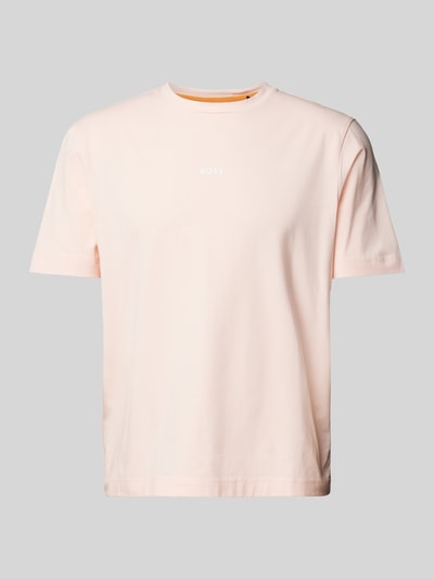 BOSS Orange T-shirt met labelprint, model 'TCHUP' Roze - 2