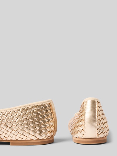 INUOVO Ballerina's van leer met strikdetail Goud gemêleerd - 2