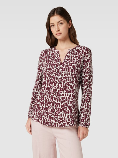 Montego Blouseshirt met all-over-print Bordeaux - 4