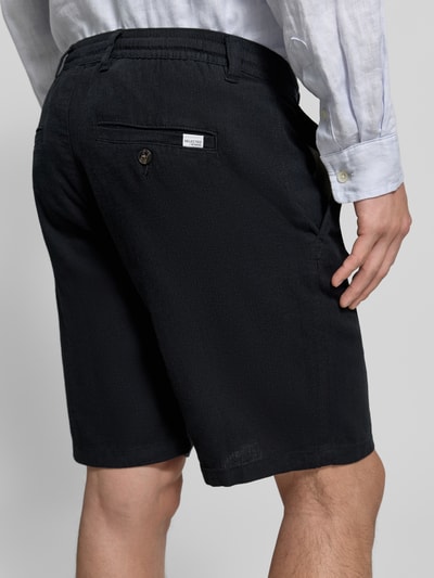 Selected Homme Slim Fit Bermudas aus Baumwoll-Leinen-Mix Modell 'BRODY' Black 3
