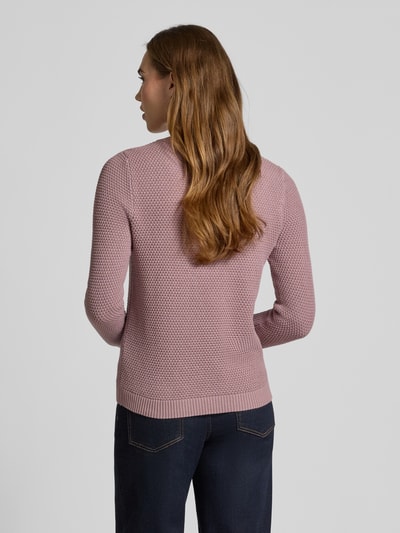 Vila Strickpullover mit gerippten Abschlüssen Modell 'dalo' Mauve 5