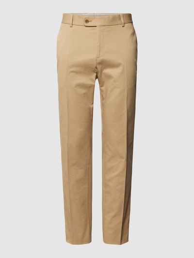 Carl Gross Slim fit pantalon met persplooien, model 'Tomte' Beige - 2