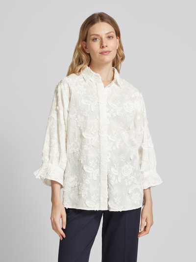 Christian Berg Woman Blouse met blinde knoopsluiting Wit - 4