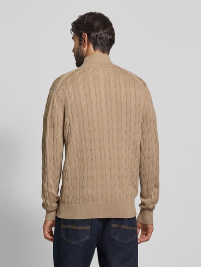 Tommy Hilfiger Regular fit gebreid jack van puur katoen Taupe - 5