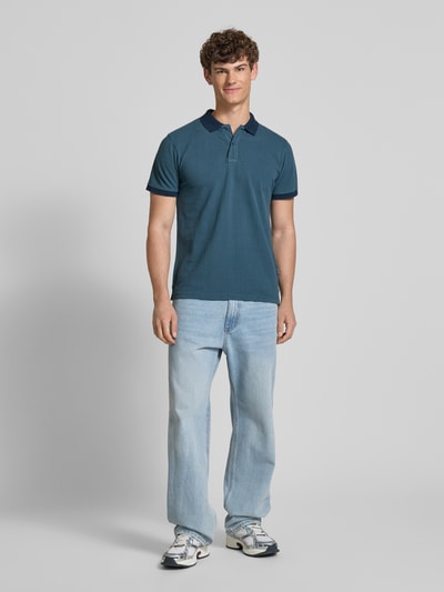 Blend Slim fit poloshirt met labeldetail, model 'EDMON' Donkerblauw - 1