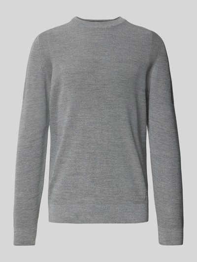 Brax Gebreide pullover met labeldetail, model 'ROY' Lichtgrijs - 2