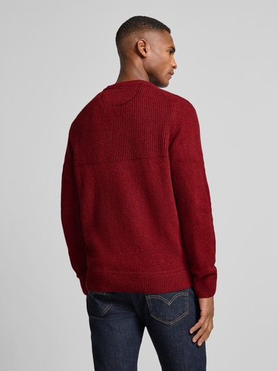 Brax Gebreide pullover met ribboorden, model 'Rick' Bordeaux - 5