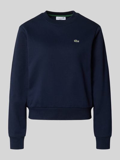 Produktfoto, Relaxed Fit Sweatshirt aus reiner Baumwolle von Lacoste, Optik: Unifarben, Logo-Stitching, Crew Neck, Langarm, gerippter Abschluss, Materialverarbeitung: Sweat, reine Baumwolle