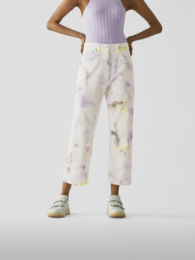 MSGM Jeans mit Batik-Look Offwhite 4