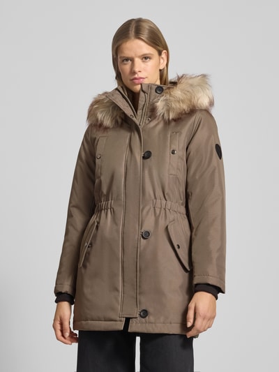 ONLY Shaped Fit Parka mit Label Patch Modell 'IRIS' Oliv 4