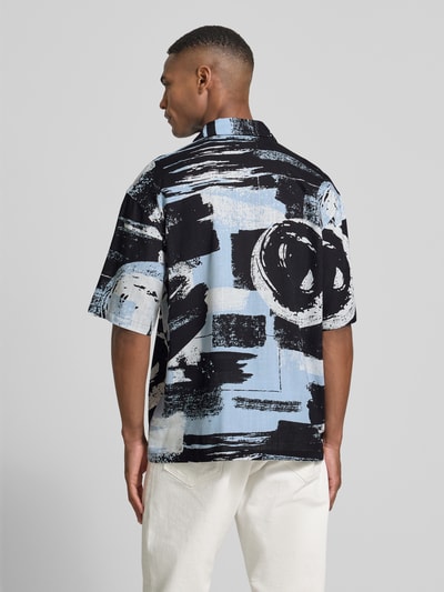 JAKE*S STUDIO MEN Regular Fit Freizeithemd aus Viskose-Leinen-Mix Eisblau 5