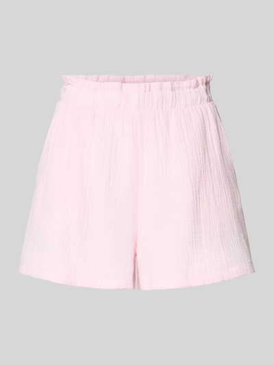 Produktfoto, Loose Fit Shorts aus reiner Baumwolle Modell 'NATALI' von Vero Moda, hellrosa, unifarben, Crêpe-Textur, elastischer Bund, Eingrifftaschen