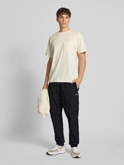 BLKVIS Relaxed fit trainingsbroek met labelstitching Zwart - 1