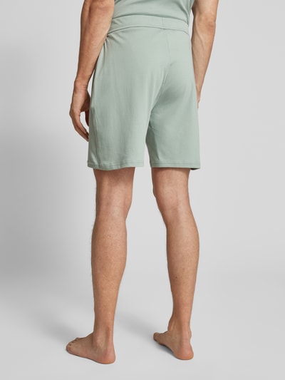 Christian Berg Men Sweatshorts met labelstitching Metallic groen - 5