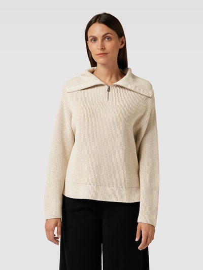 Marc O'Polo Strickpullover mit Troyer-Kragen Sand 4