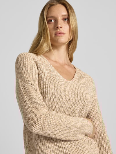 s.Oliver RED LABEL Regular Fit Strickpullover aus Baumwoll-Mix Beige 3