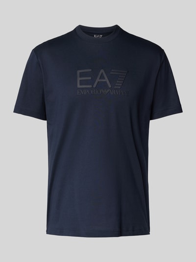 EA7 Emporio Armani T-Shirt mit Label-Print Dunkelblau 2