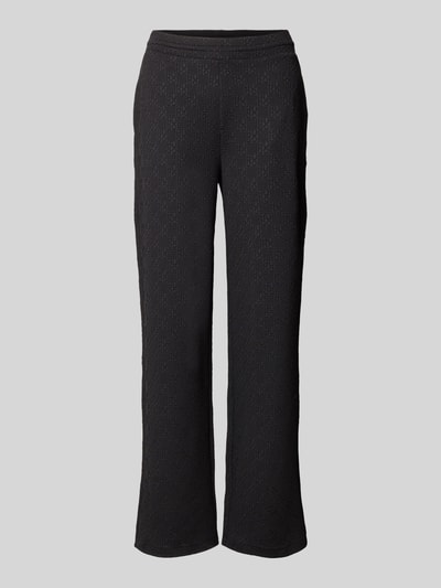 Produktfoto, Regular Fit Sweatpants mit Allover-Muster Modell 'NAYENE' von HUGO aus schwarzem Sweatstoff, unifarben, elastischer Bund, seitliche und Gesäßtasche, dezentes Label Stitching.