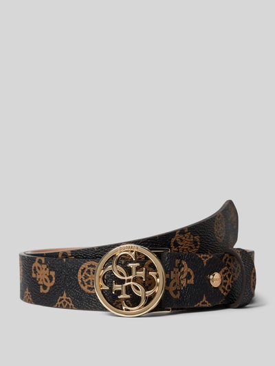 Guess Riem met logo-applicatie, model 'LORALLE' Donkerbruin - 1