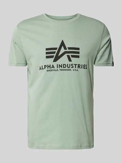 Alpha Industries T-shirt z nadrukiem z logo Limonkowy 2