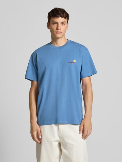 Carhartt Work In Progress T-shirt z wyhaftowanym logo Niebieski 4