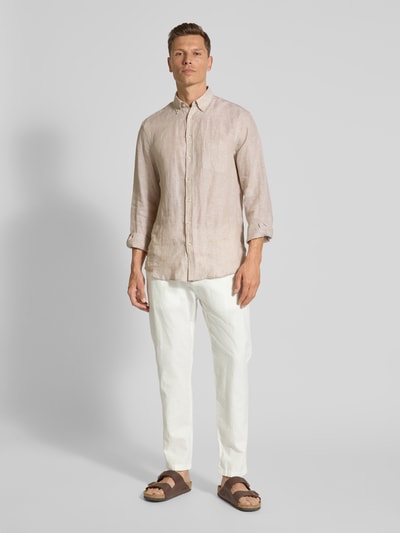 s.Oliver RED LABEL Relaxed Fit Chino Leinen-Baumwoll-Mix Weiss 1