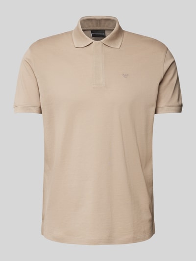 Emporio Armani Poloshirt mit Label-Stitching Taupe 2