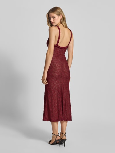 Bardot Midikleid aus Spitze Modell 'ALEGRA' Bordeaux 5