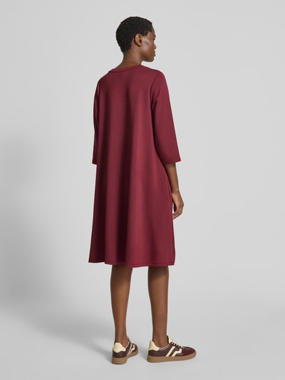 Soyaconcept Knielanges Kleid mit Rundhalsausschnitt Modell 'BANU' Bordeaux 5