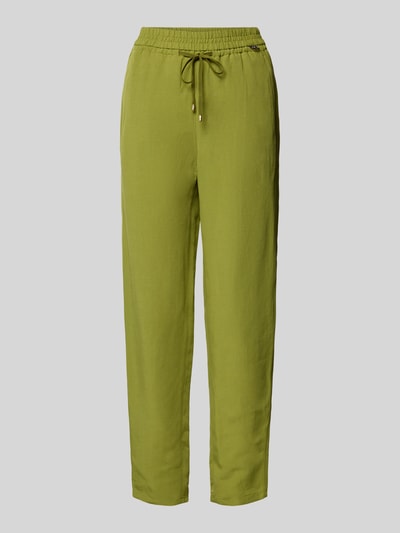 Marc Cain Tapered fit stoffen broek met tunnelkoord Groen - 2