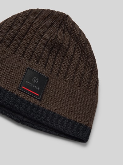 FIRE + ICE Strickmütze aus Schurwoll-Mix Modell 'EASTAN' Dunkelbraun 2