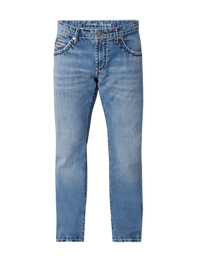 Camp David Stone Washed Regular Fit Jeans mit Kontrastnähten Rauchblau 2