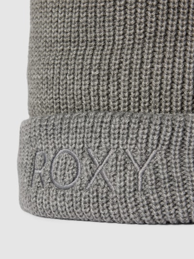 Roxy Beanie met labelstitching, model 'FREJA' Lichtgrijs - 2