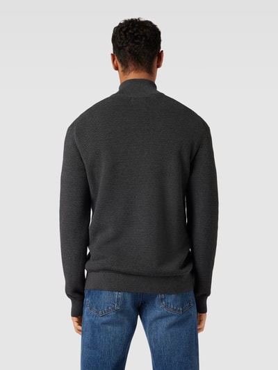 Gant Gebreide pullover met structuurmotief Antraciet - 5