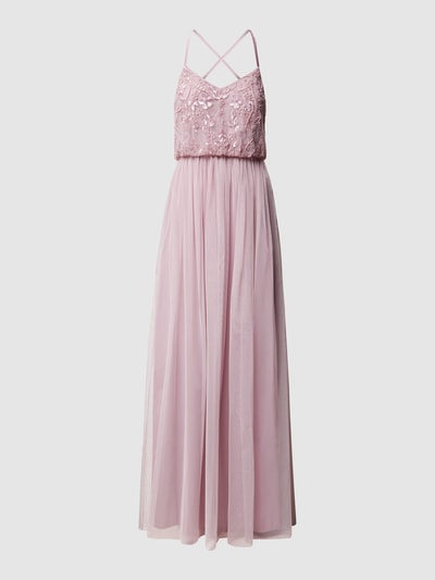 Jake*s Cocktail Abendkleid mit Zierbesatz Mauve Melange 2